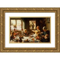 Frederick George Cotman 18x12 Gold Ornate Wood Frame and Double Matted Museum Art Print Titled - One of the Family
