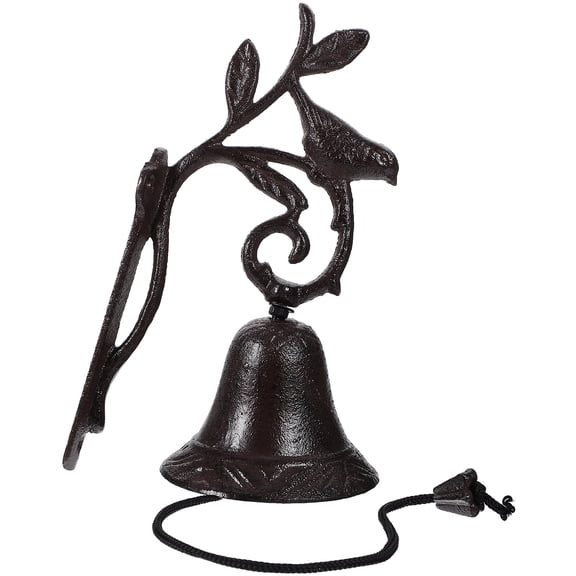 CIMAXIC Manual Shaking Iron Doorbell Vintage Style Wall Hanging Retro Black Bell
