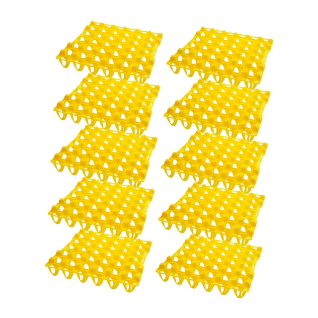 Abbracc 30 Grid Egg Tray Egg Storage Container Egg Organizer Rack Stackable Reusable Egg 5pcs Yellow