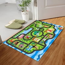 BESTSKY Kids Rug Play Mat Great for Playing with Cars and Toys,Educational Kid Road and Traffic City Life Carpet,Children Baby Fun Throw Rug for Bedroom Play Room,40X60CM