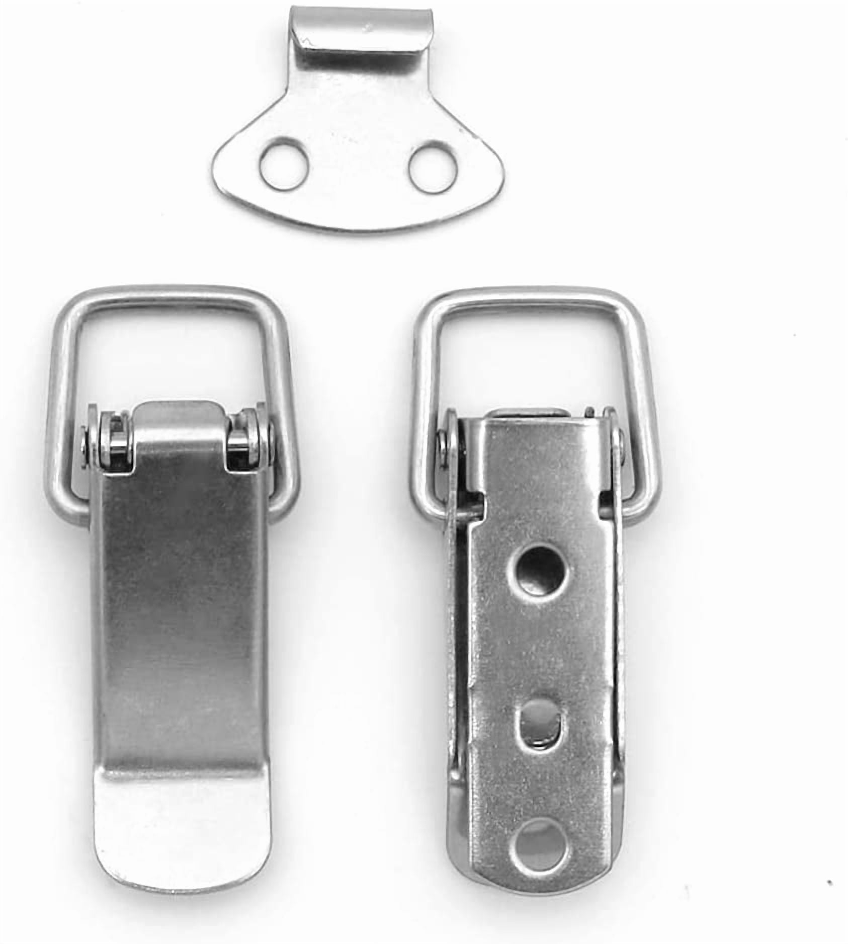 Latch, Stainless Steel Spring Loaded Toggle Latch, Silver Catch Hasp Clamp Clip Lock with High Quality Stainless Steel Screws for Cabinet, Wooden Case, Box, Chest(4 Pack)