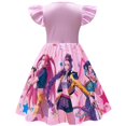 thumbnail image 3 of Girls Kpop Demon Hunters Pajamas Dress One Piece Summer Dress Demon Hunters Suit Pop Singer A-line Dress Party Dress Up Dress for 2-12 Years#Black 110, 3 of 4