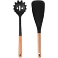 thumbnail image 1 of BUYISI Ergonomic Silicone Rice Paddle & Pasta Spoon Set:Heat Resistant & Easy To Clean Black, 1 of 4