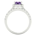 thumbnail image 4 of Clara Pucci 14K White Gold 1.56 Simulated Alexandrite Engraveable Engagement Ring + Wedding Band Set, 4 of 7