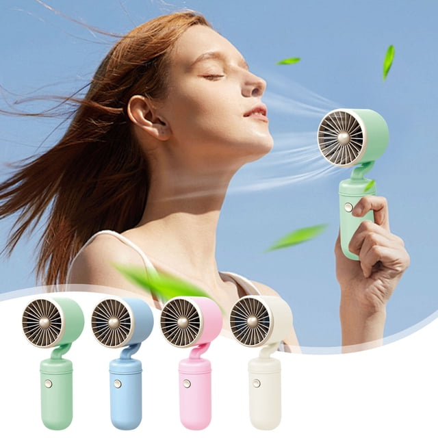 Ventilador portátil de mano - USB recargable, batería de 500mAh, bajo ruido, ligero para casa, oficina, viajes - blanco, azul, rosa, verde