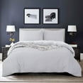 thumbnail image 3 of Bourina Seersucker Duvet Cover Set for Teens and Adults, Queen Size 90" x 90", Grey, 3-Piece Microfiber Bedding Set (1 Duvet Cover + 2 Pillow Shams), 3 of 9