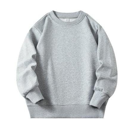 

Hotiary Toddler Kids Solid Color Ribbed Long Sleeved Crew Neck Sweatershirt Spring and Autumn Soft Velvet Pullover for Girls 2-8T