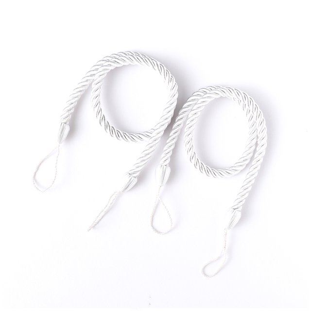 Cortina de poliéster Kearding 2 piezas para el hogar soporte decorativo Blanco