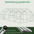 thumbnail image 3 of Outdoor Storage Shed Outsunny 20' x 10' x 7' Walk-in Tunnel Greenhouse with Zippered Mesh Door and 8 Mesh Windows, Gardening Plant Hot House with Galvanized Steel Hoops, Green,Small Storage Shed, 3 of 10