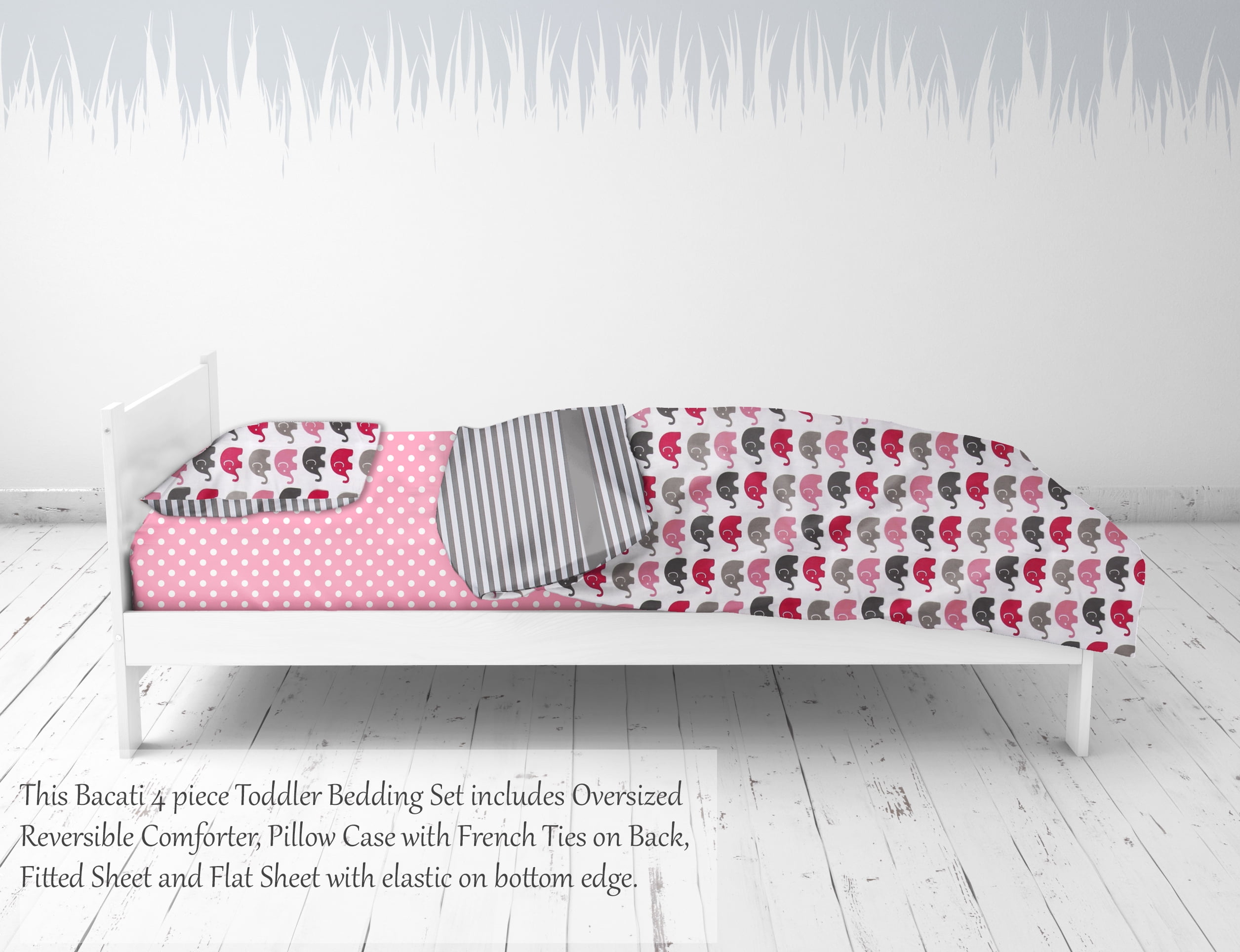 Bacati Stripes 4 Piece Bedding Sets, Toddler Bed
