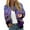 Purple, variant on Women's Stylish Purple Marble Print Bomber Jacket with Gold Accents, Lightweight Casual Zip-Up Coat