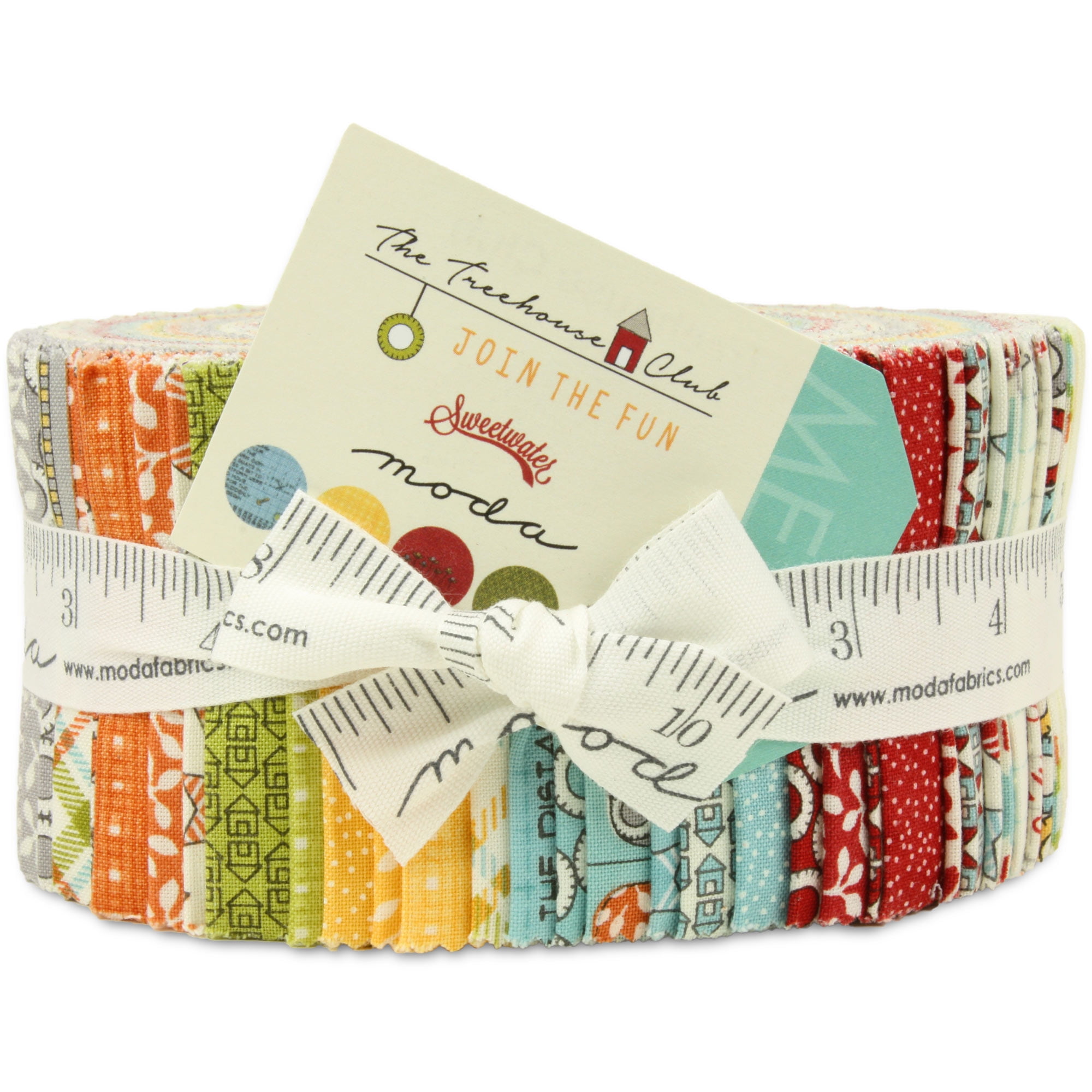 Moda The Treehouse Club Jelly Roll by Sweetwater, 40 2.5x44" Quilting