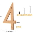 thumbnail image 2 of Uxcell Gold House Number, House Address Numbers Sign Large Floating Number 4, 2 of 6