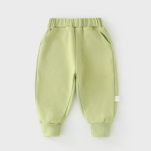 Sweatpant for Boys Baggy High Waist Elastic Jogger with Pockets Solid Pants Essentials Sweatpants for Kids 12-18 Months