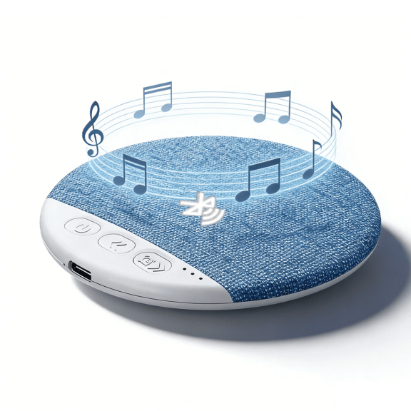 Under Pillow Sleep Speaker with White Noise, Ultra Slim Blue-Tooth 5.4 Bedside Speaker for Side Sleepers, Bone Conduction Sound Design with 30/60 Min Timer