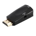 thumbnail image 2 of Adaptador convertidor HDMI hembra a VGA hembra HD 1080P con cable de salida de audio de 3,5 mm, color negro, 2 of 9