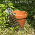 thumbnail image 6 of Amagabeli 6 Inch Garden Stakes Galvanized Landscape Staples 11 Gauge 500 Pack Sod Pins Fence Stakes for Anchoring Weed Barrier Fabric Ground Cover Landscaping Tubing Garden Staples ET006, 6 of 8
