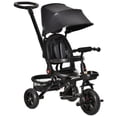 thumbnail image 1 of Qaba Triciclo para niños 4 en 1 con asiento reversible, manija de empuje de 2.8'-3.1' de altura, toldo, pasamanos, cinturón de seguridad, reposapiés de almacenamiento, embrague de freno, para niños de, 1 of 5