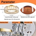 thumbnail image 3 of Badiegh 11 inch Modern Dimmable Gold Crystal Bedroom Flush Mount Lights with Dimmable 5CCT 2700K-6000K (24W), 3 of 8
