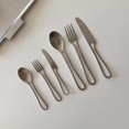 thumbnail image 2 of Techinal Spoon Fork Knife Stainless Steel Cutlery Reusable Flatware Set Polished with Round Edge Kitchen Utensil Tableware Set, 2 of 17