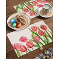 thumbnail image 2 of Easter Placemats Set of 6, Tulip Flowers Placemat for Dining Table Decorations, Spring Flowers Place Mats, Spring Table Mats for Kitchen Dinner Seasonal Holiday Party Decor, 2 of 6