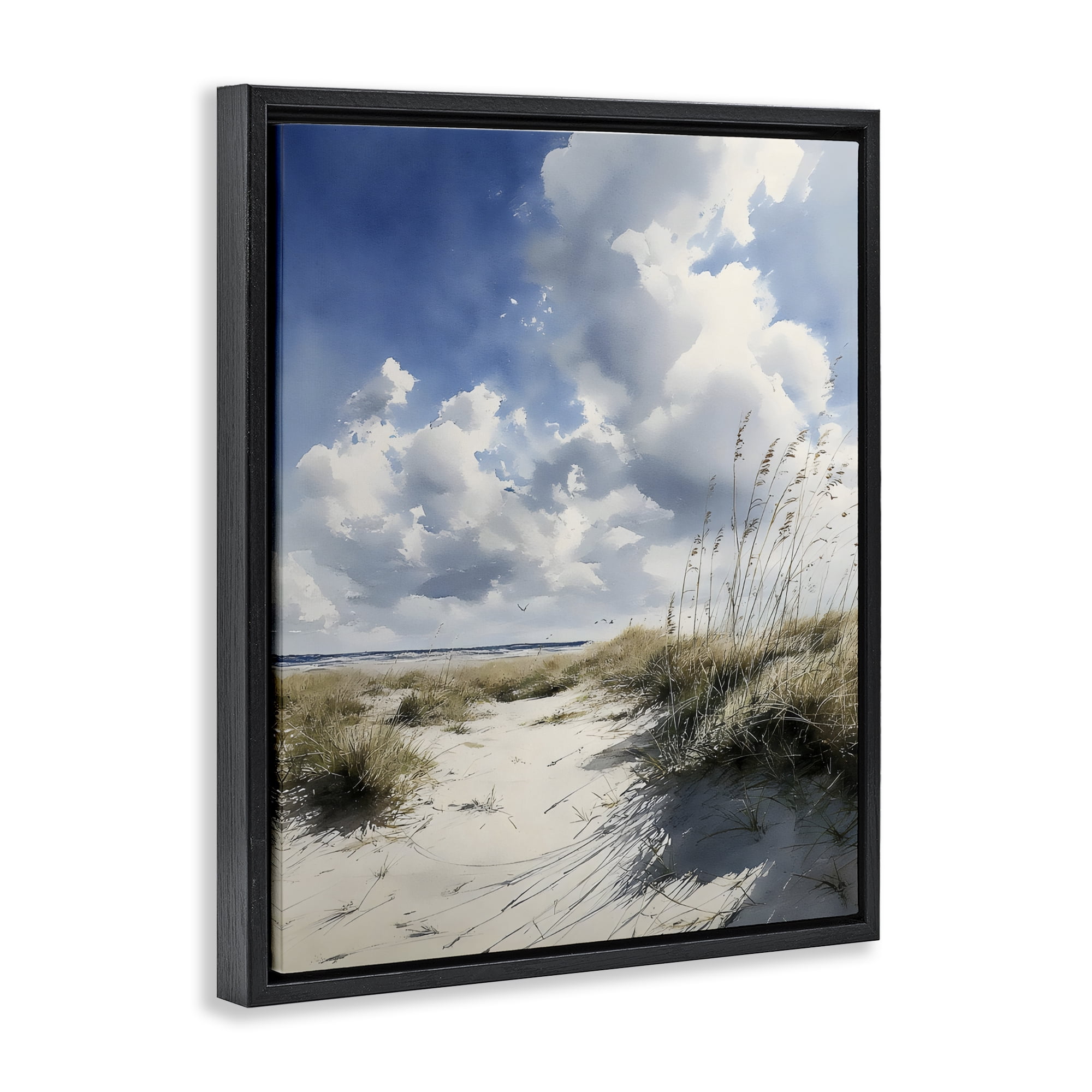 Stupell Industries Dunes In The Sunshine Black Framed Floater Canvas Wall Art, design by Franklyn Gregory