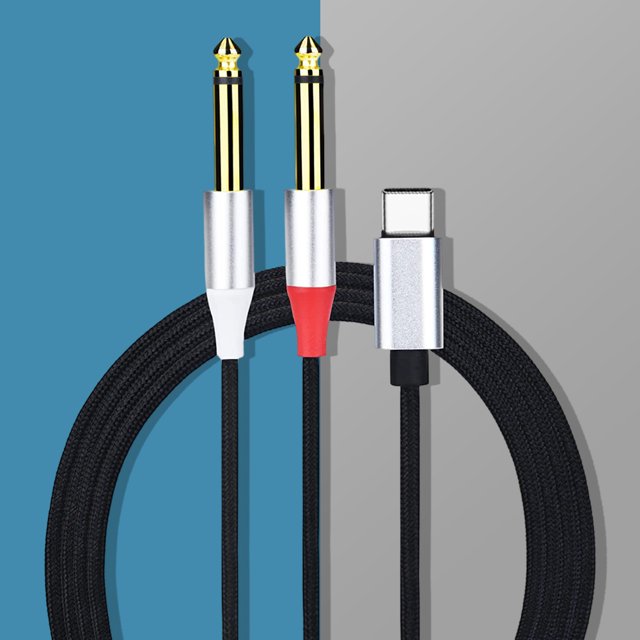 USB C a cable divisor de 6,35 mm Y divisor USB C a 6,35 mm Cable adaptador de 1/4 de pulgada FLhrweasw Nuevo