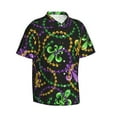 thumbnail image 2 of Daiia Mardi Gras6 Hawaiian Shirt for Men Gentle Cotton Regular Short Sleeve Casual-XX-Large, 2 of 9