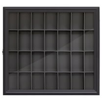 Gallery Solutions Black Shot Glass Collection Display Case - Holds 28 Collectibles