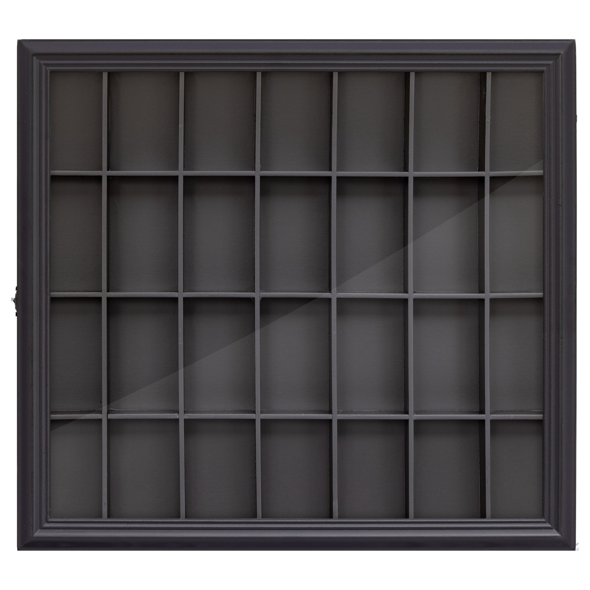 Gallery Solutions Black Display Case for Shot Glass Collection - Holds 28 Collectibles