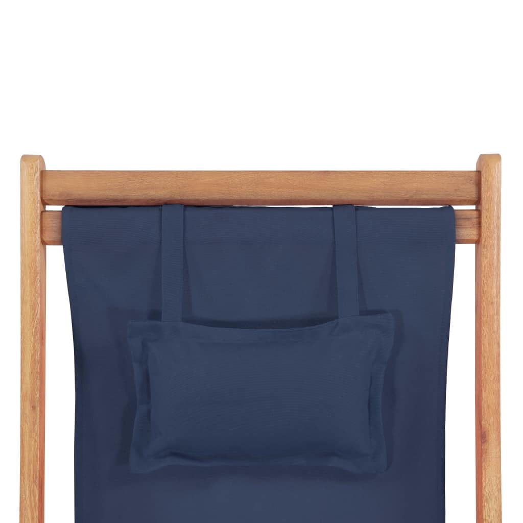 Folding Beach Chair with Pillow, Outdoor Wood Frame Seat Lounge, Patio Portable Lounge Chair-Blue Folding Beach Chair with Pillow, Outdoor Wood Frame Seat Lounge, Patio Portable Lounge Chair-Blue