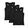 thumbnail image 2 of UACY Girls Tank Tops 3 Pack Cotton Soft Everyday Basics for Little Kids Sleeveless Camisole Undershirts Crew Neck (Black, 11-12 Years), 2 of 8