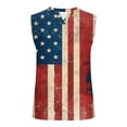 thumbnail image 4 of BVOFAR USA Flag Tank Tops for Men Vintage Henley T Shirts Summer Casual Graphic Tees Sleeveless Muscle Shirt Hawaiian Beach Tops Red XXL, 4 of 5
