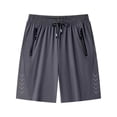 thumbnail image 2 of HBYJLZYG Men's Quick Dry Running Shorts with Zipper Pockets, Lightweight Ice Silk Athletic Shorts, Breathable Summer Gym Workout Shorts with Drawstring Waist, 2 of 9