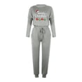thumbnail image 4 of Moxiu Womens 2 Piece Outfits Sweatsuit Christmas 2023 Lounge Sets for Women Two Piece Long Pants Outfit Lightweight Fun Letter Print Long Sleeve Pullover Tops Jogger Sweatpants Set Tracksuit, 4 of 5