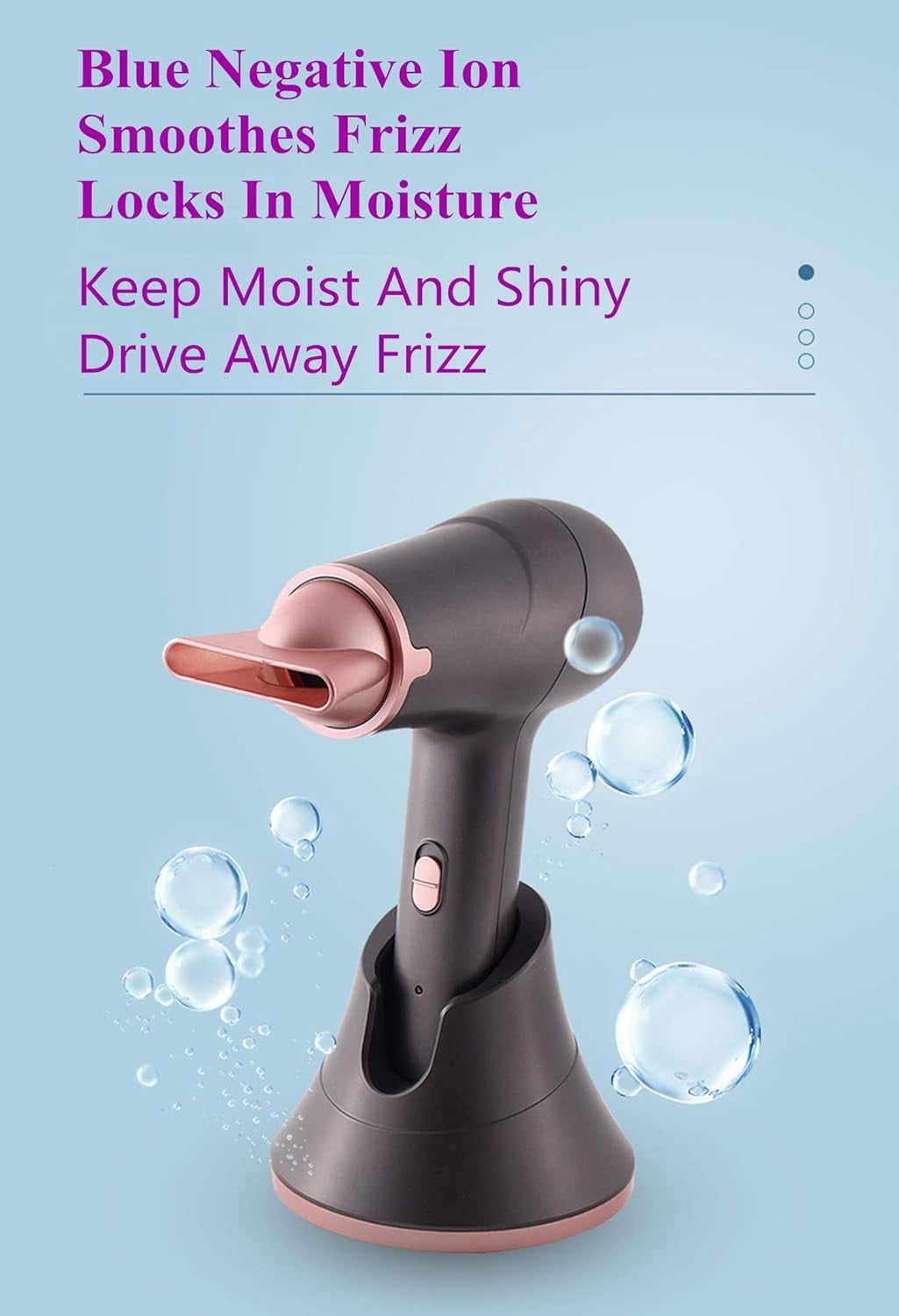 2025 Cordless Hair Dryer with Charging Base – 5000mAh Portable Blow Dryer, Hot & Cold Air Modes(Gray)