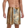 thumbnail image 2 of Rateoe Golden Drapes Pillars Clouds Print Men's Lounge Shorts – Soft & Breathable Pajama Bottoms with Pockets, Elastic Waistband, Lightweight Sleepwear for Nightwear & Loungewear-3X-Large, 2 of 6