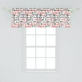 thumbnail image 2 of Ambesonne Valentines Window Valance, Hand Drawn Doodle, 54" X 18", Black Red White, 2 of 3