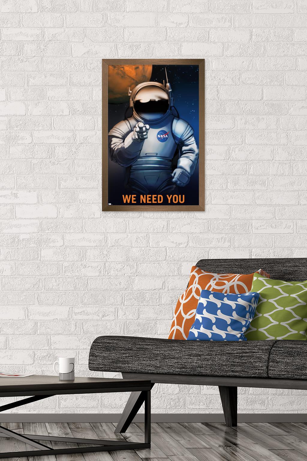 NASA - We Need You Wall Poster, 14.725" x 22.375" Framed