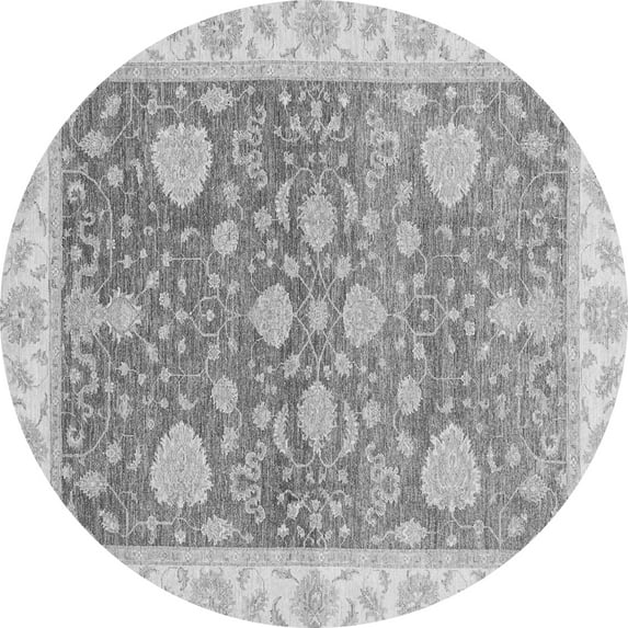 Ahgly Company Indoor Round Oriental Gray Traditional Area Rugs, 3' Round