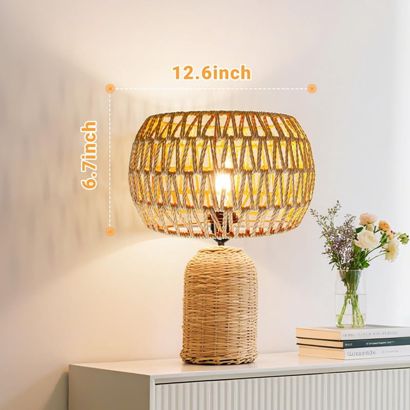 Hanging Light Lamp Shades Boho Rattan Lamp Shades, Woven LampShades for Floor Lamps Rattan Pendant Lights