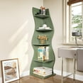 thumbnail image 4 of Tribesigns Small Corner Shelf, 5-Tier Modern Corner Bookcase for Small Space, Living Room (Green), 4 of 9