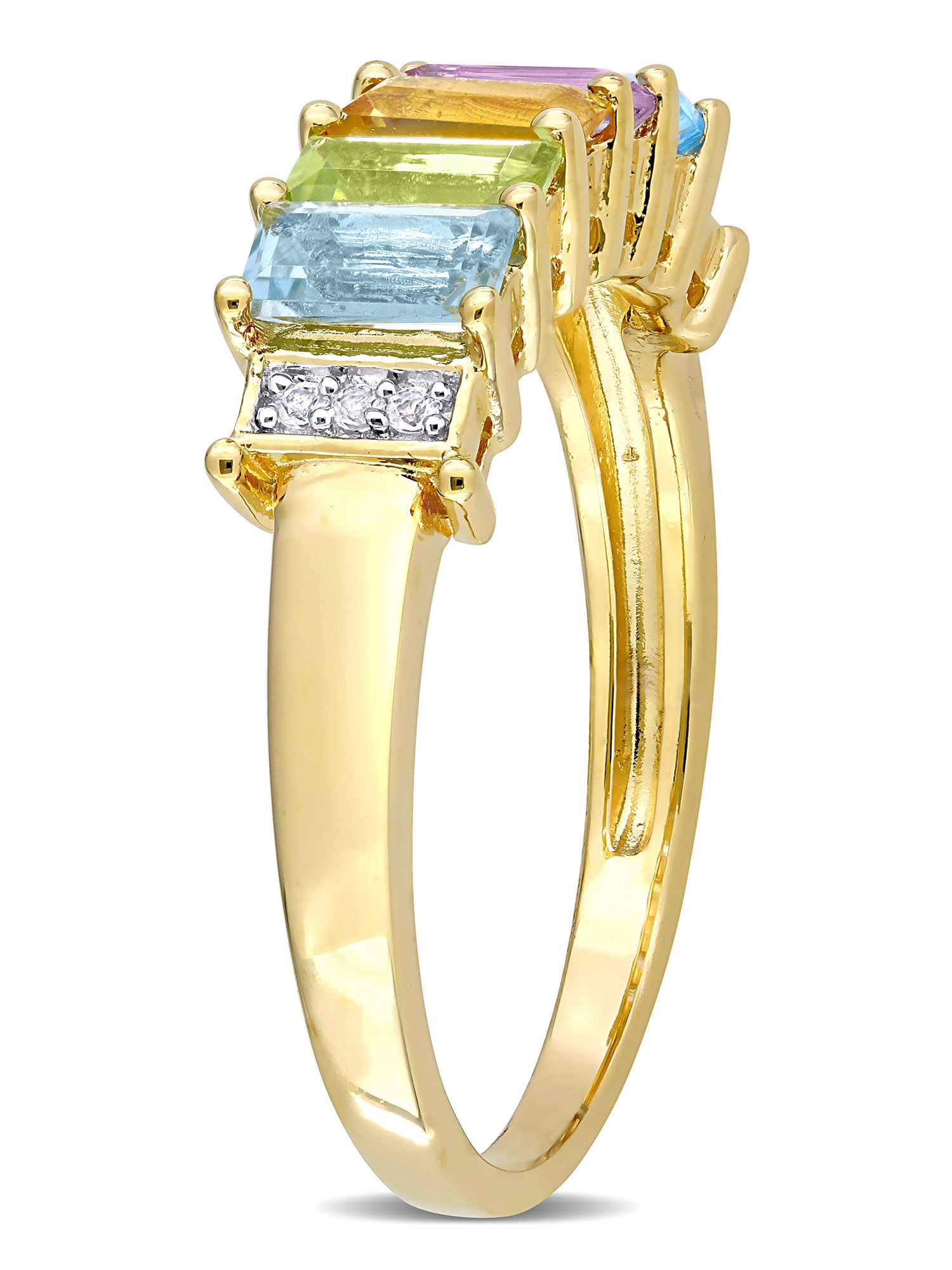 Everly Women's Topaz and Peridot Citrine Amethyst Sterling Silver Ring