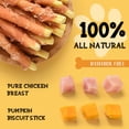 thumbnail image 3 of ASMPET Chicken Jerky Wrapped Pumpkin Biscuits for Dogs, Low Fat Pumpkin Dog Treats Chews, 10.6oz, 3 of 8