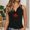 Black, variant on Graphic Tees for Women Modern Casual Sleeveless Round Neck Top for Everyday Wear with Stylish Maple Leaf Print Design for Women Black XXL