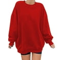 thumbnail image 1 of KDFJPTH Hoodies For Women Long S1eeve Pullover Tops Solid Red S, 1 of 3
