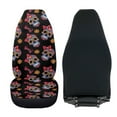 thumbnail image 4 of Uorisanigo Car Front Seat Cover Bow Sugar Skull High Back Bucket Seat Covers 2 Pack Soft Plush Automotive Seats Covers for Cars, Trucks Van SUV, Not Airbag Compatible, 4 of 7