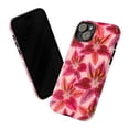 thumbnail image 3 of Pink Floral Phone Case with Red and Fuchsia Lily Design, Vibrant Botanical Aesthetic Protective Cover for iPhone 17 16 15 14 13 12 11 Plus Pro Max Mini, 3 of 6
