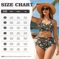 thumbnail image 7 of DISNIMO Two Piece Women Bikini Sets Mushroom Flower Printed High Waisted Tummy Control Bathing Suit V Neck Twist Front Swimsuits Vintage High Cut Swim Bathing Suits, S, 7 of 7