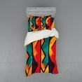 thumbnail image 2 of Ambesonne Ethnic Bedding Set 4 Pcs, Geometric Modern Design, Queen, Teal Orange Marigold, 2 of 3